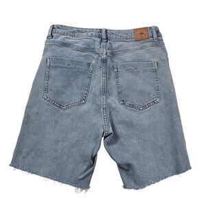 ZARA US 6 LIGHT BLUE DISTRESSED DENIM CUT OFF JEAN SHORTS CASUAL SUMMER 90s